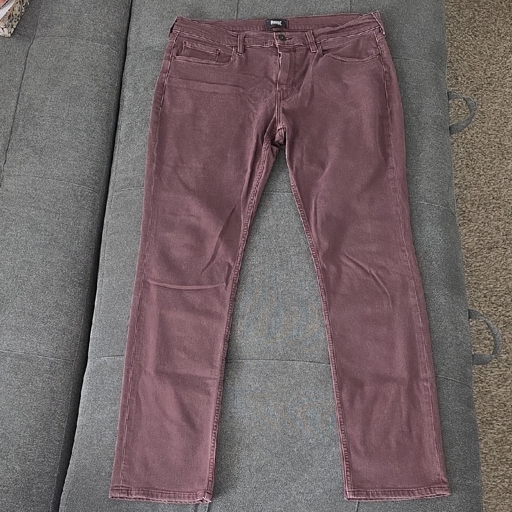 PAIGE Burgundy Denim Pants